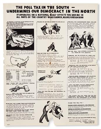 (CIVIL RIGHTS.) NATIONAL NEGRO CONGRESS. The Poll Tax in the South Undermines Our Democracy in the North.